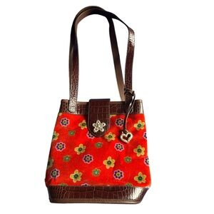 Brighton Collectibles 2000 bag vintage floral velvet hippie boho Y2K cottagecore
